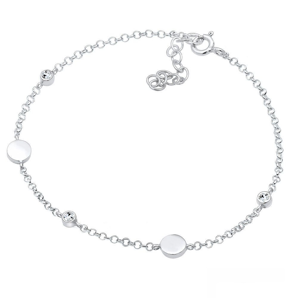 Elli Elli Bracelet Femme Plaquettes et Cristaux en Argent Sterling 925 Bracelet