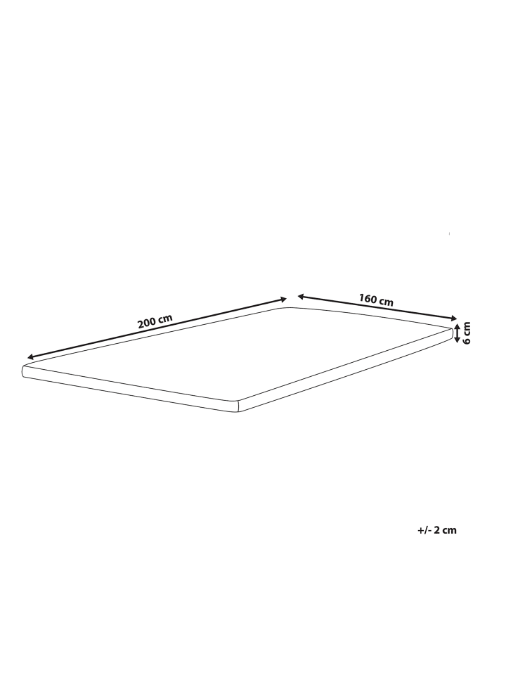 Beliani Topper CALM in Weiß - (W) 160 x (H) 6 x (L) 200 cm günstig kaufen onesize