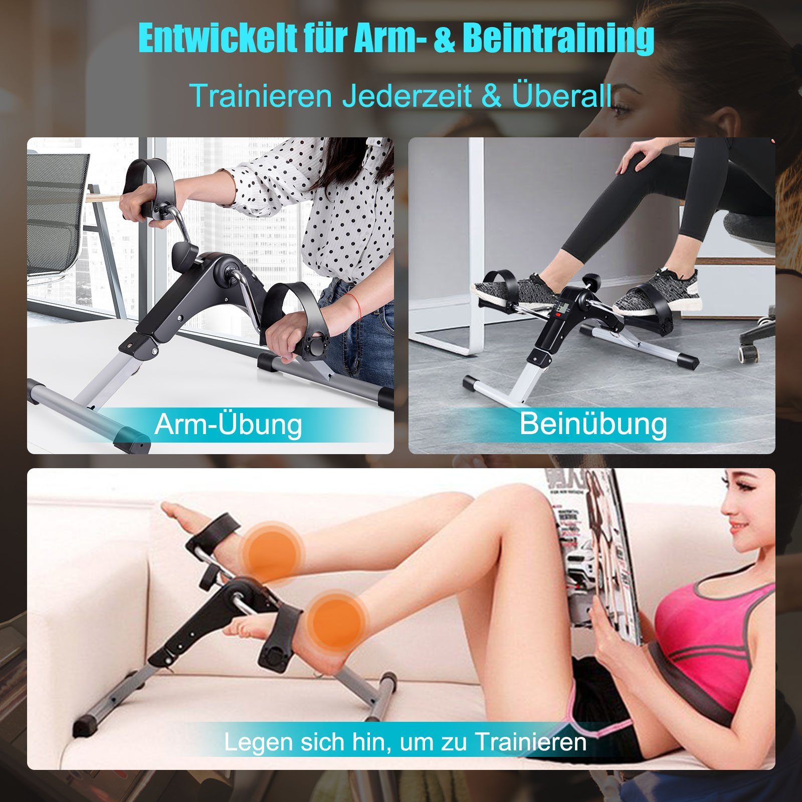 COSTWAY Heimtrainer Up-Down-Stepper, mit Einstellbarer Magnetwiderstand