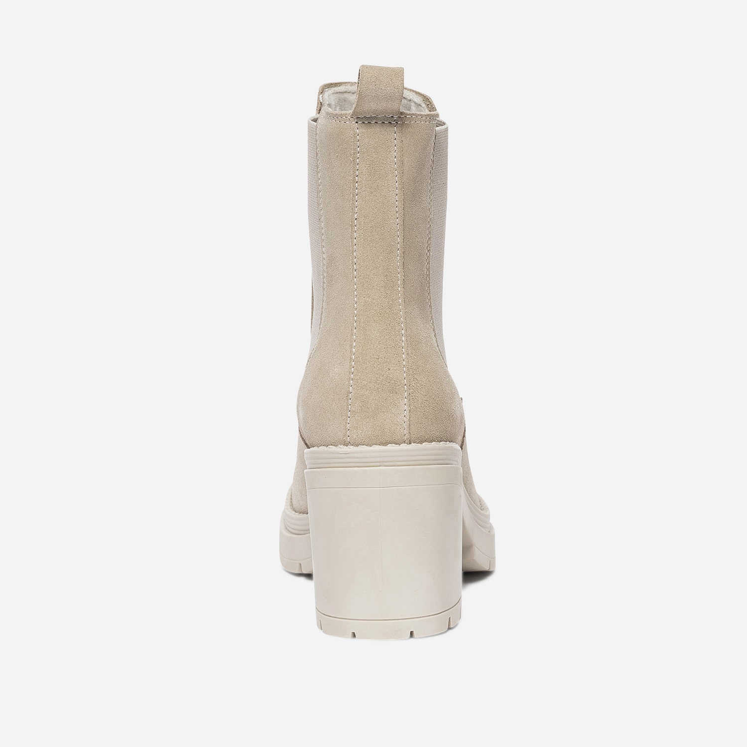 Chelsea boots TEXTO beige éco-conçu en cuir velours