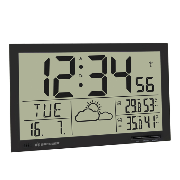 LCD-Wetter-Wanduhr MyTime Jumbo, schwarz
