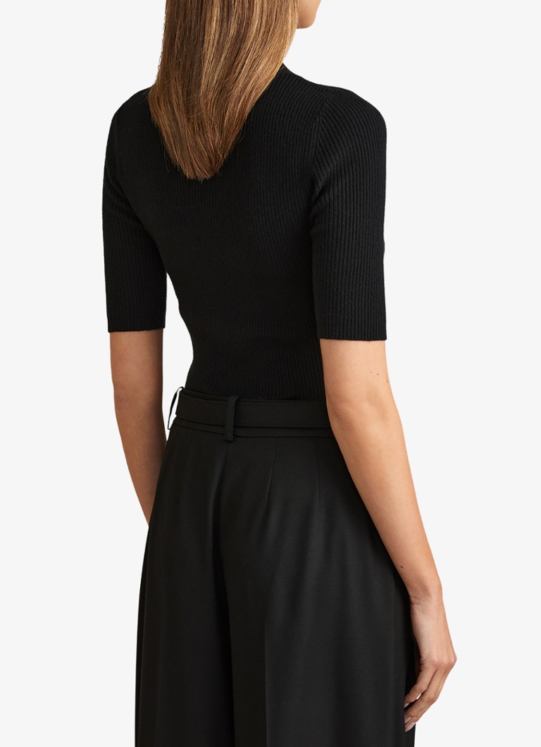 Reiss Emily fine-knit top in wool blend