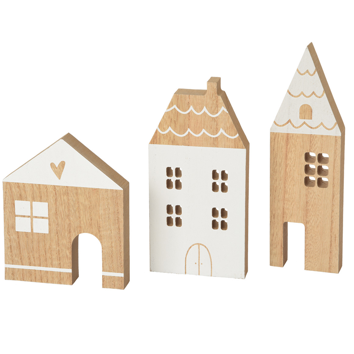 3 Dekohäuschen aus Holz