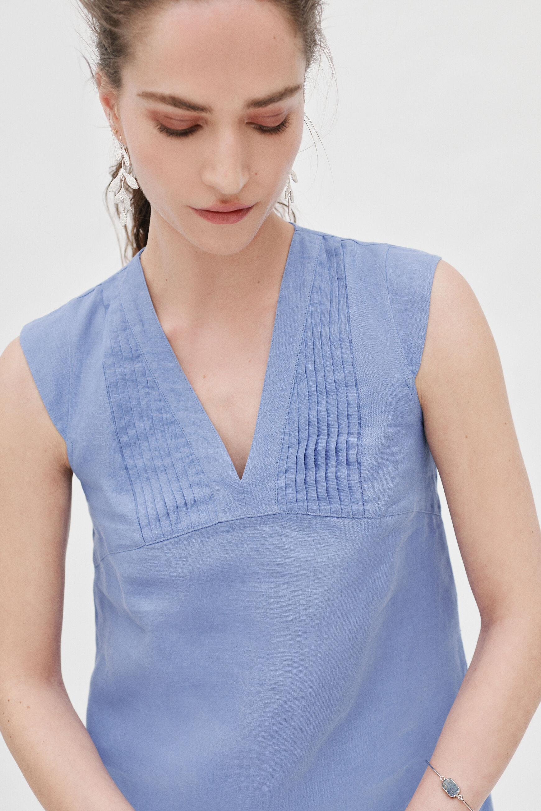 blouse fary 100% lin parme femme