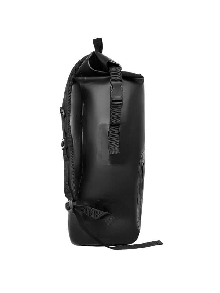 YEAZ STOCKHOLM Wasserfester Rucksack schwarzes Logo in schwarz günstig kaufen