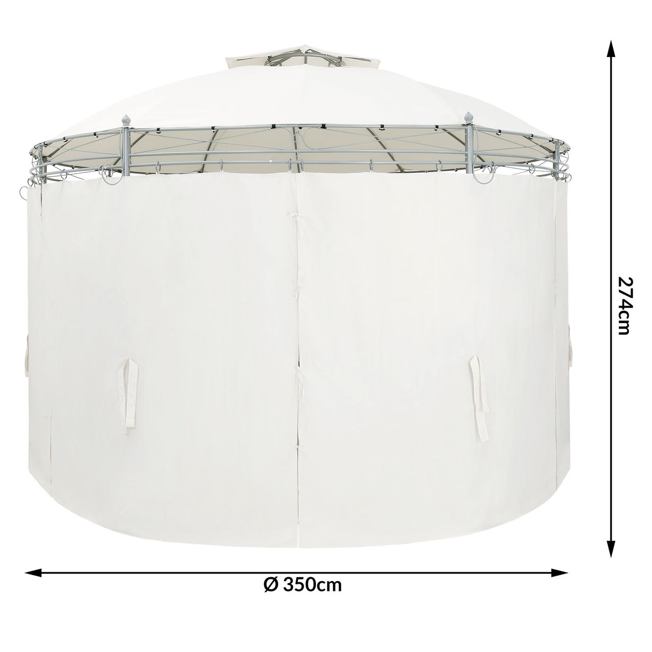 Casaria Pavillon Toscana Rund NEU, (HxØ) 2,74x3,5m, beige