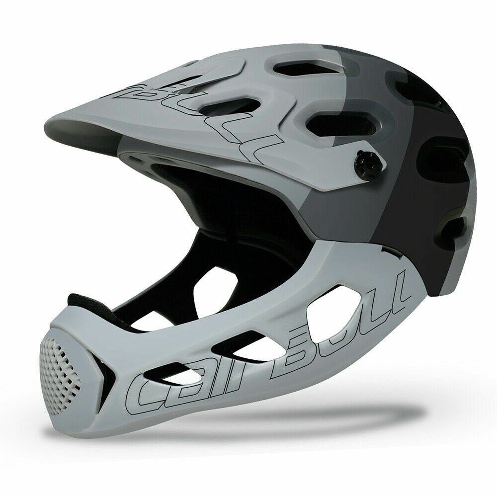 meeteu Fahrradhelm Erwachsene Fahrradhelm BMX MTB Integralhelm (Größen 56-62cm, 4 Farben Helm), Fullfacehelm Kinnbügel Abnehmbar