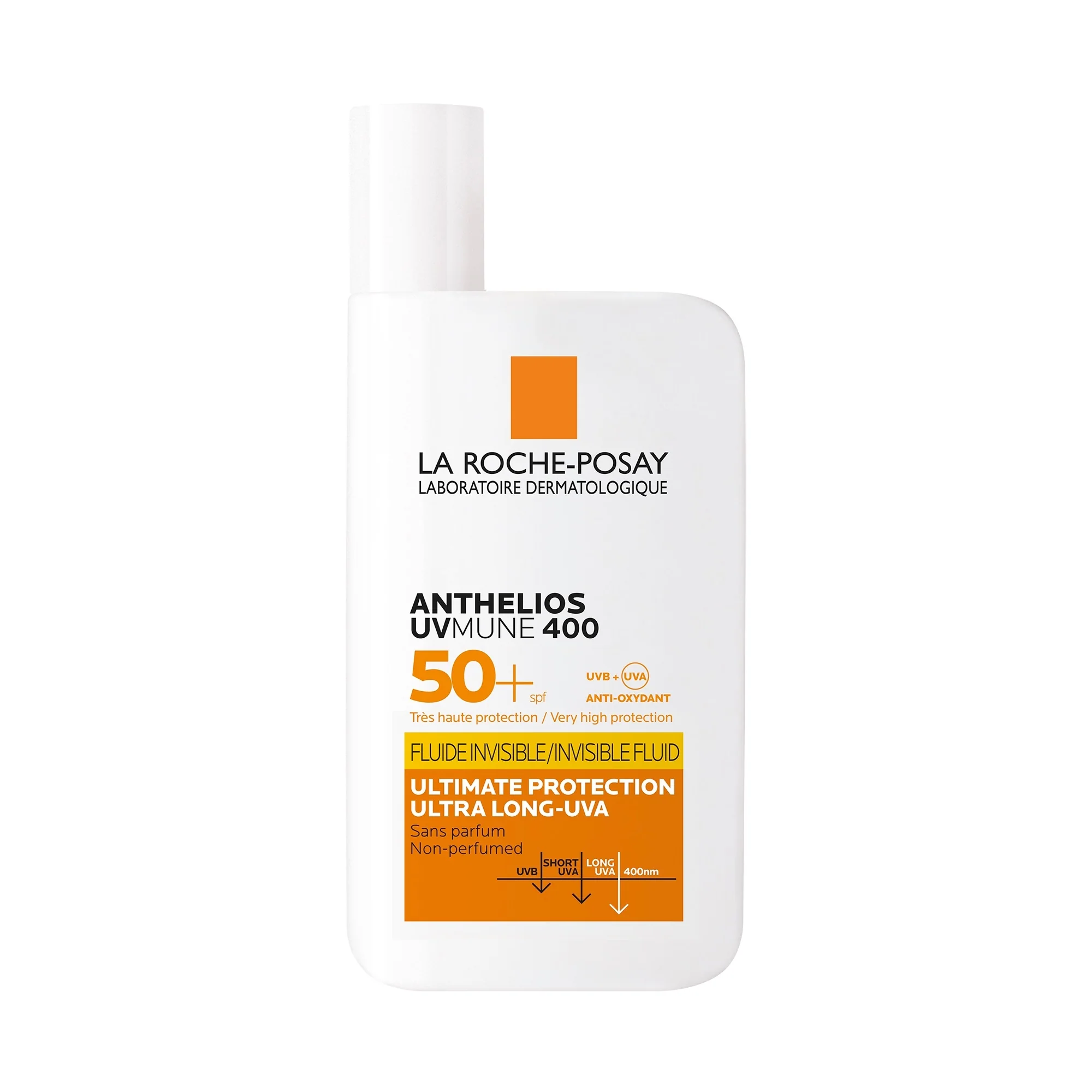 Anthelios UVMune 400 Invisible Fluid SPF50+ parfümfrei - Sonnenschutzmittel für das Gesicht mit hohem Schutz.