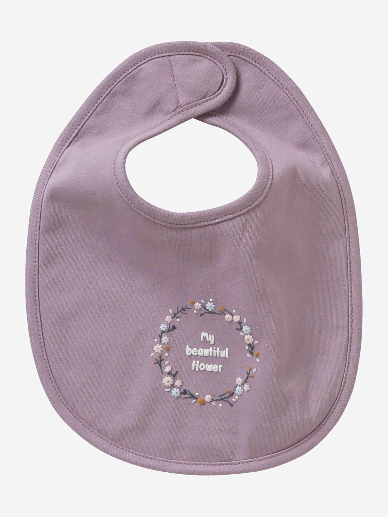 Lot de 5 bavoirs naissance lot chat rose