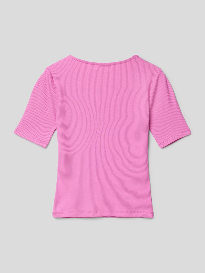 T-Shirt mit Karree-Ausschnitt in pink