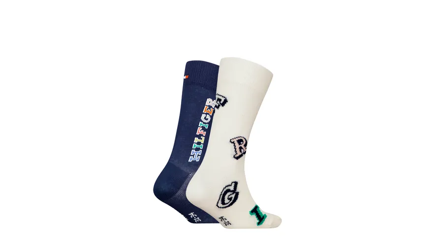 TOMMY HILFIGER Kinder Socken Aop Letter 2er Pack tommy original