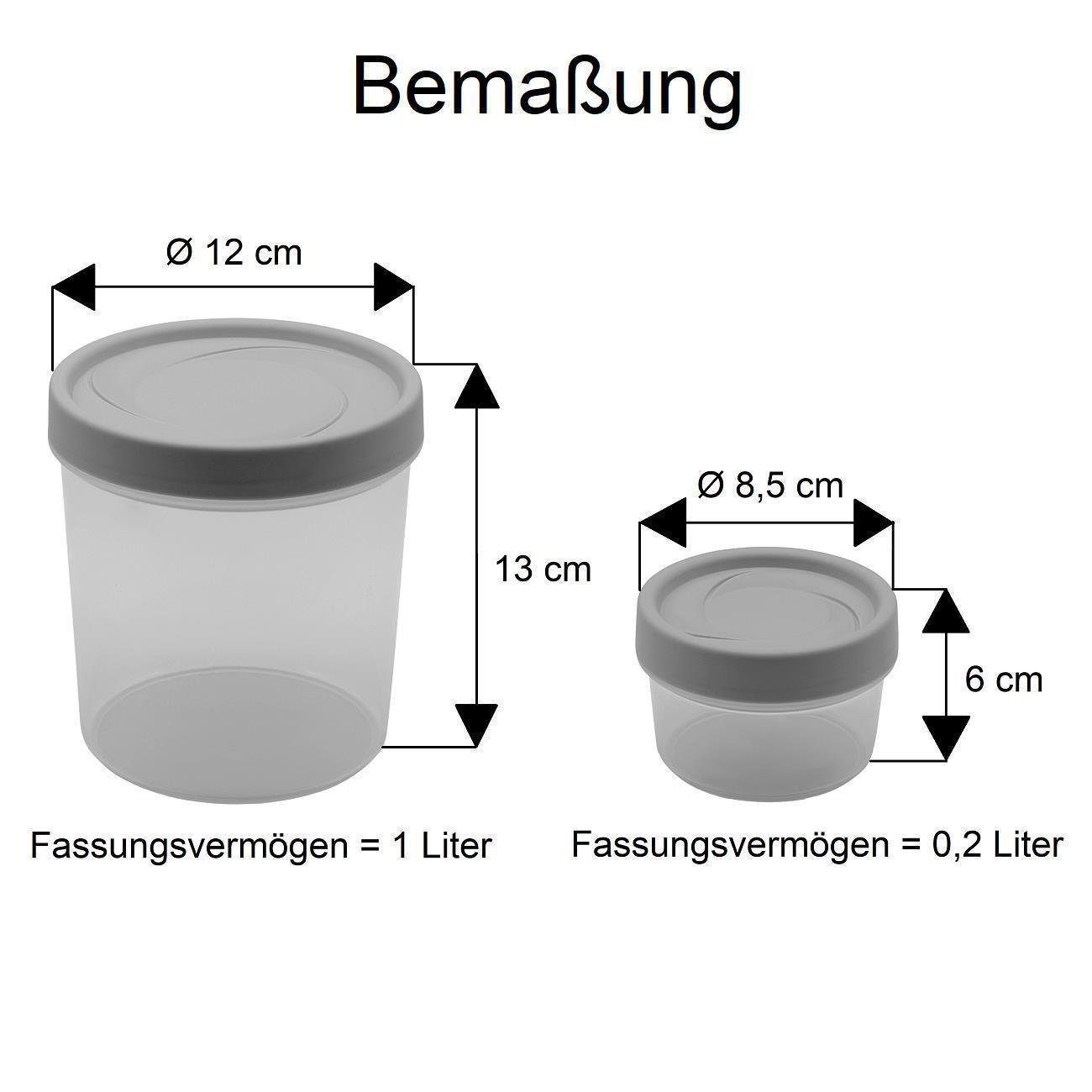 Engelland Vorratsdose Gewürzdosen Set mit Schraubdeckel, Kunststoff, Kunststoff, (Vorteils-Set, 3-tlg., stapelbar), Plastikdose, BPA-frei, lebensmittelecht, rund