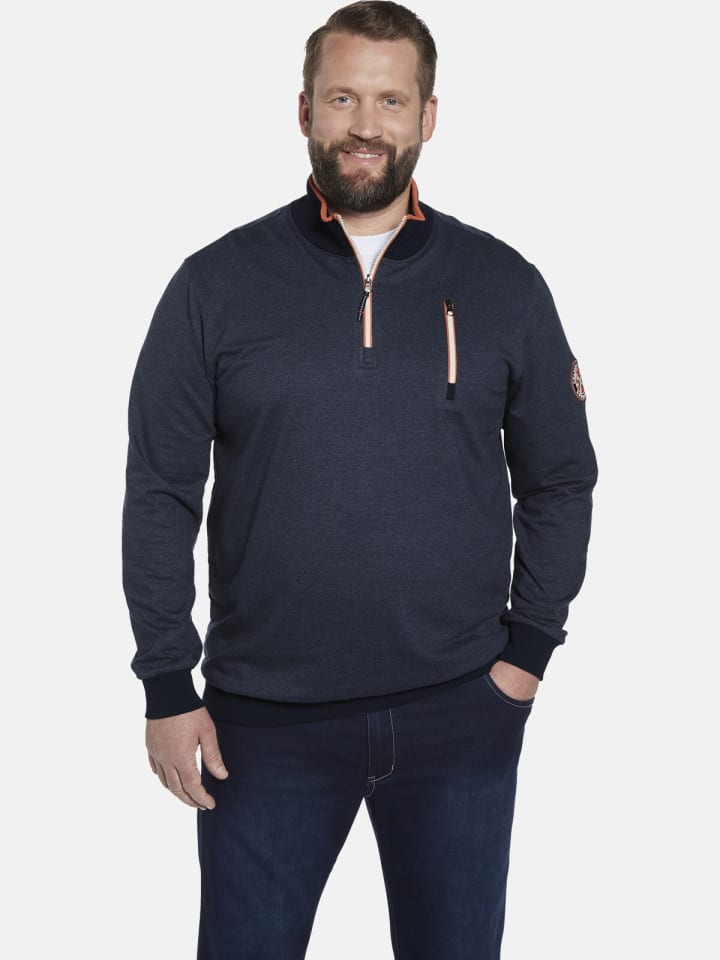 Charles Colby Sweatshirt EARL PADRIC in dunkelblau melange günstig kaufen