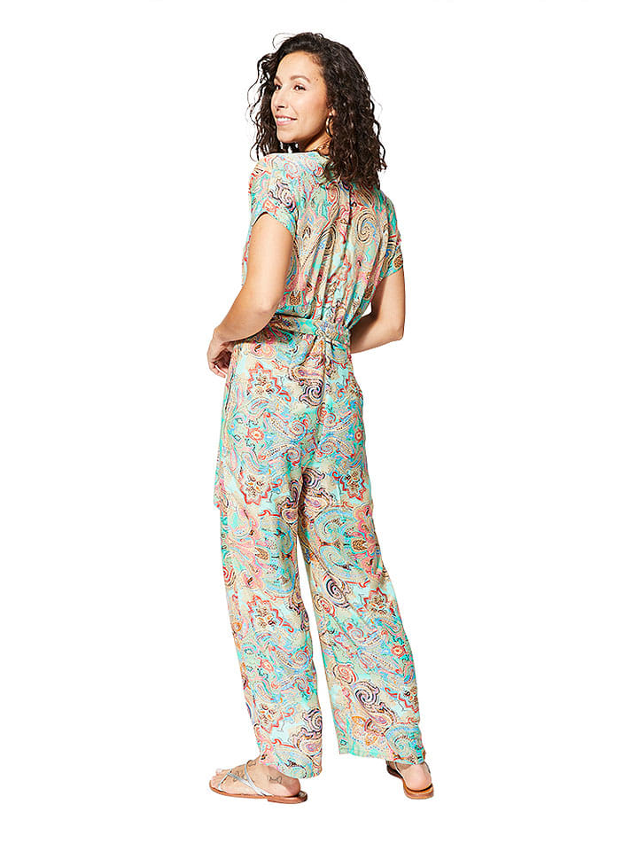 Aller Simplement Jumpsuit in Hellblau/Orange günstig kaufen