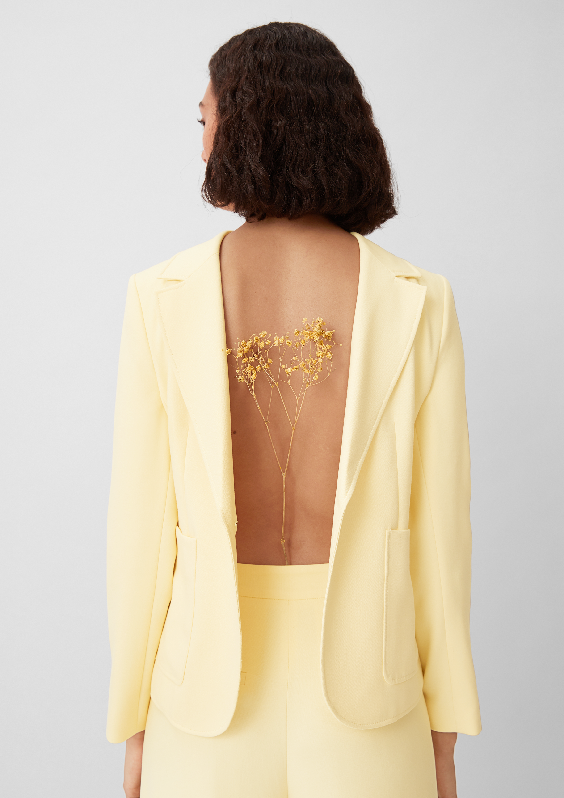 Blazer aus Viskosemix - helles zitrone