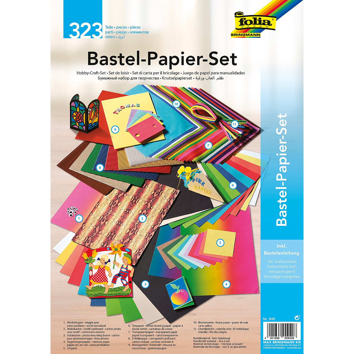 folia Bastel-Papier-Set, 323-teilig