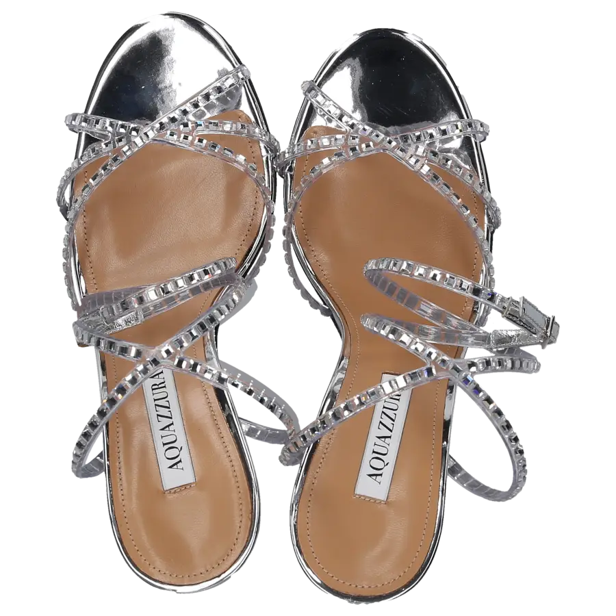 Aquazzura - Sandalen MIDNIGHT 15 Strass - silber