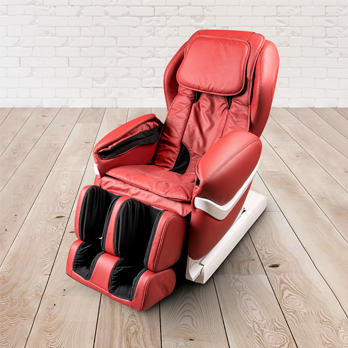 PureHaven Massage-Sessel 118x76x76 cm 6 Massagearten Rücken- Fuß- und Gesäßmassage einfache Bedienung energiesparend hochwertiges PU Leder in rot