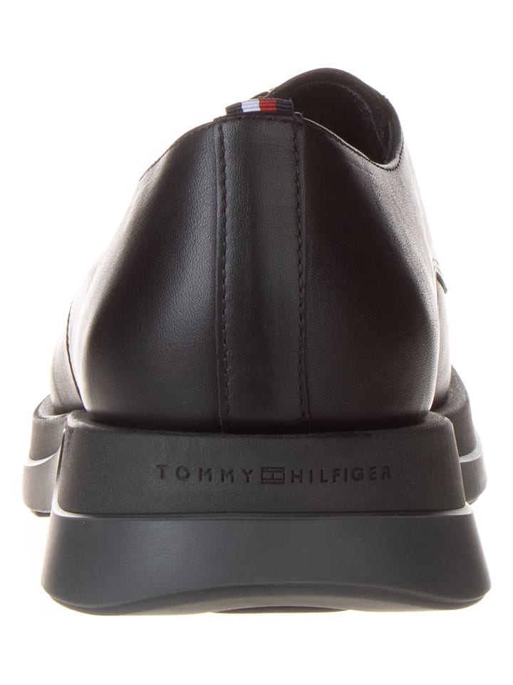 Tommy Hilfiger Shoes Leder-Schnürschuhe in Schwarz günstig kaufen