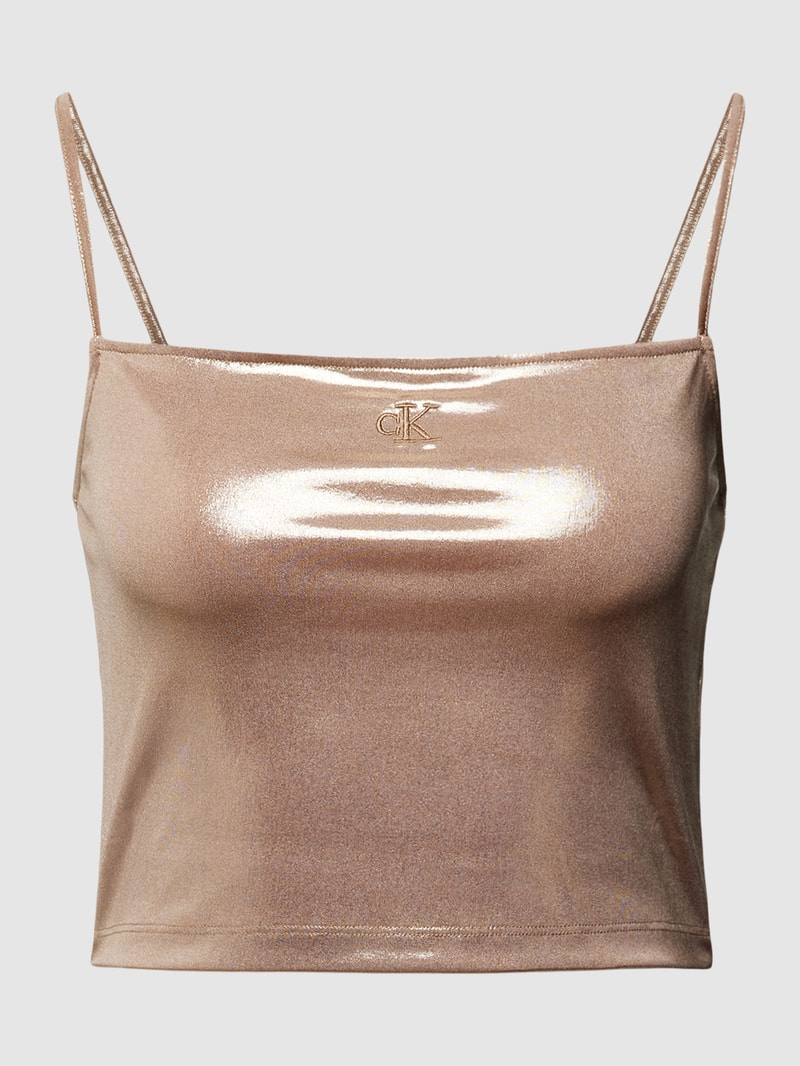 Crop Top in metallic in gold