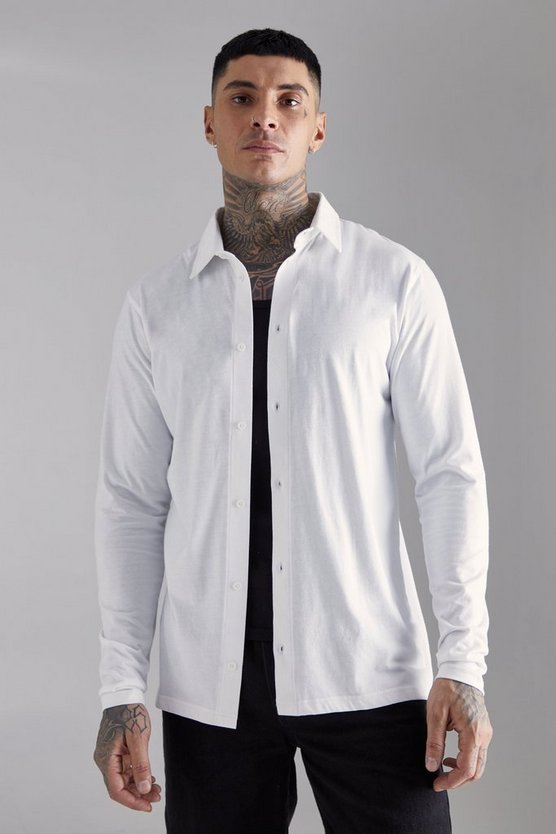 Tall langärmliges Jersey-Hemd