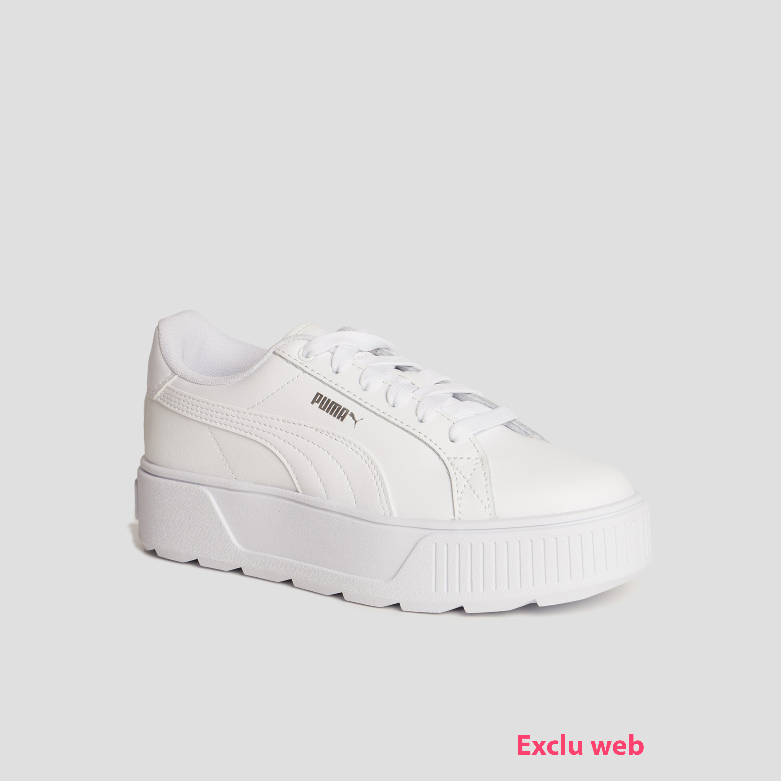 Tennis basses en cuir Puma Karmen blanc fille | La Halle