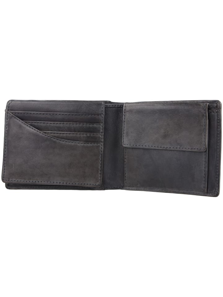 Greenburry Vintage Washed Geldbörse Leder 13 cm in anthrazite günstig kaufen onesize