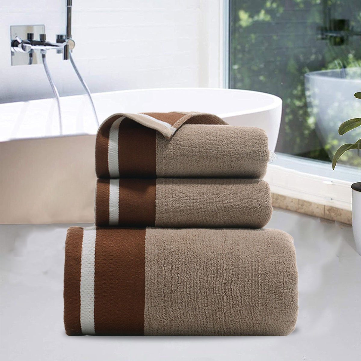 Jormftte Handtuch Set Handtücher Set-2xHandtuch,1xBadetuch,saugfähig und weich,für zu Hause