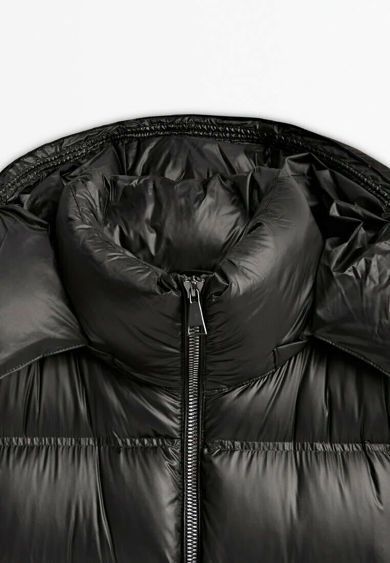 Massimo Dutti LARGO CON Y CONTRASTE - Chaqueta de plumas