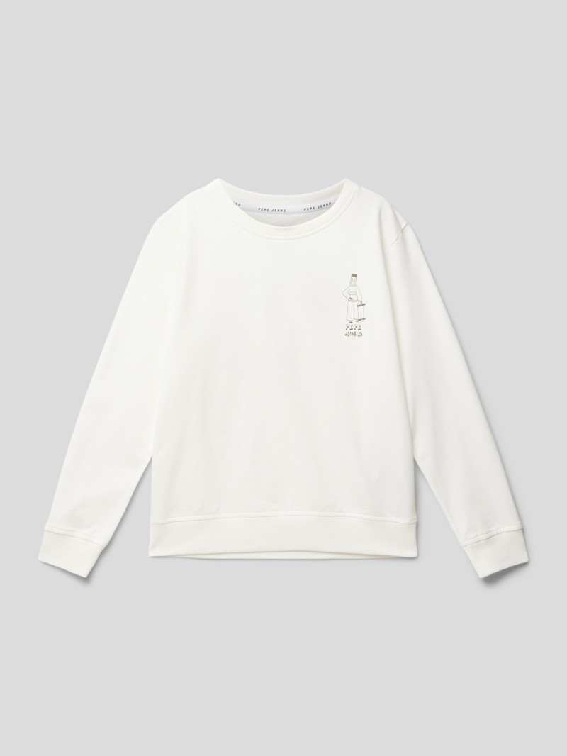 Sweatshirt mit Motiv-Print Modell 'TWAIN' in offwhite
