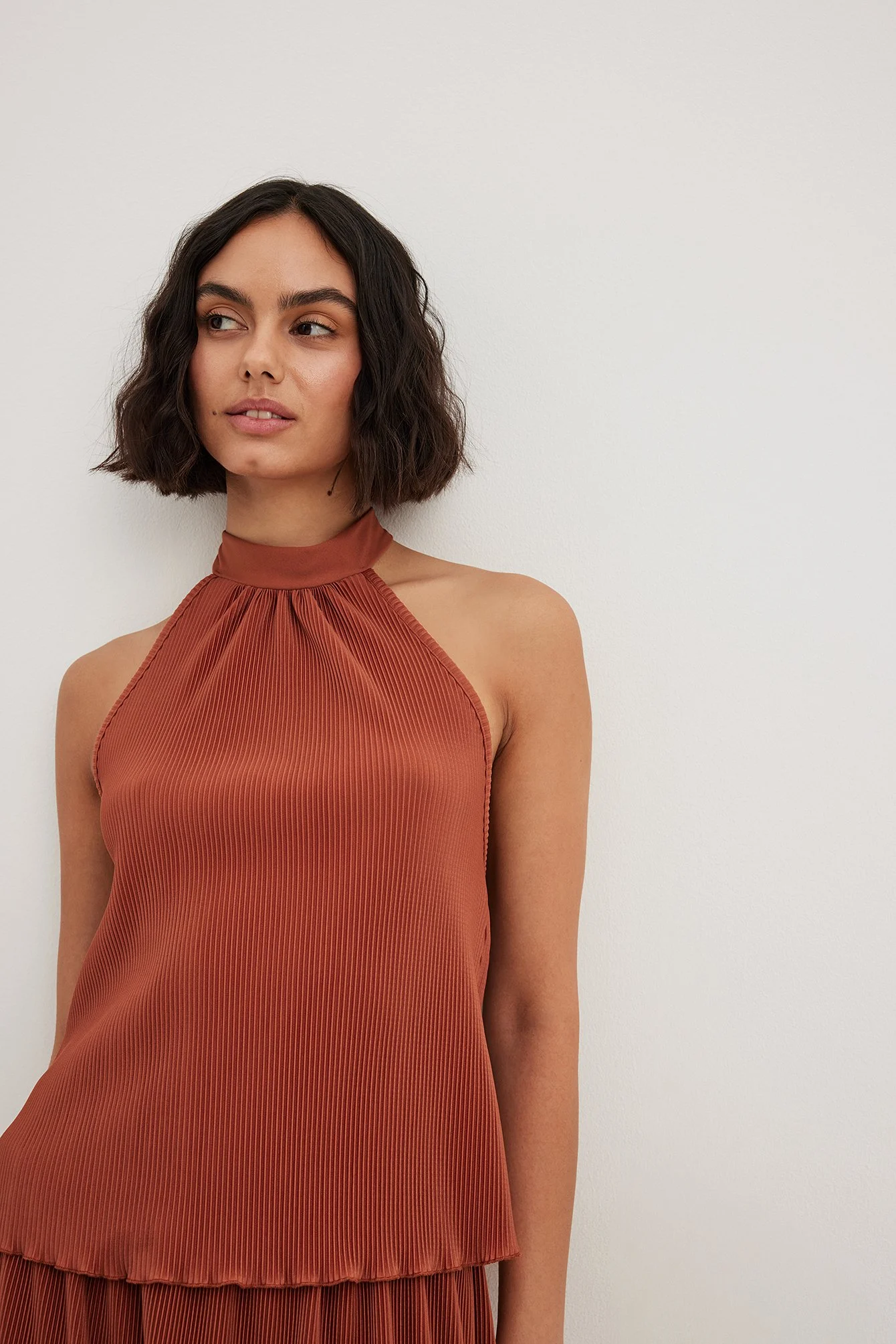 Plissiertes Neckholder-Top
