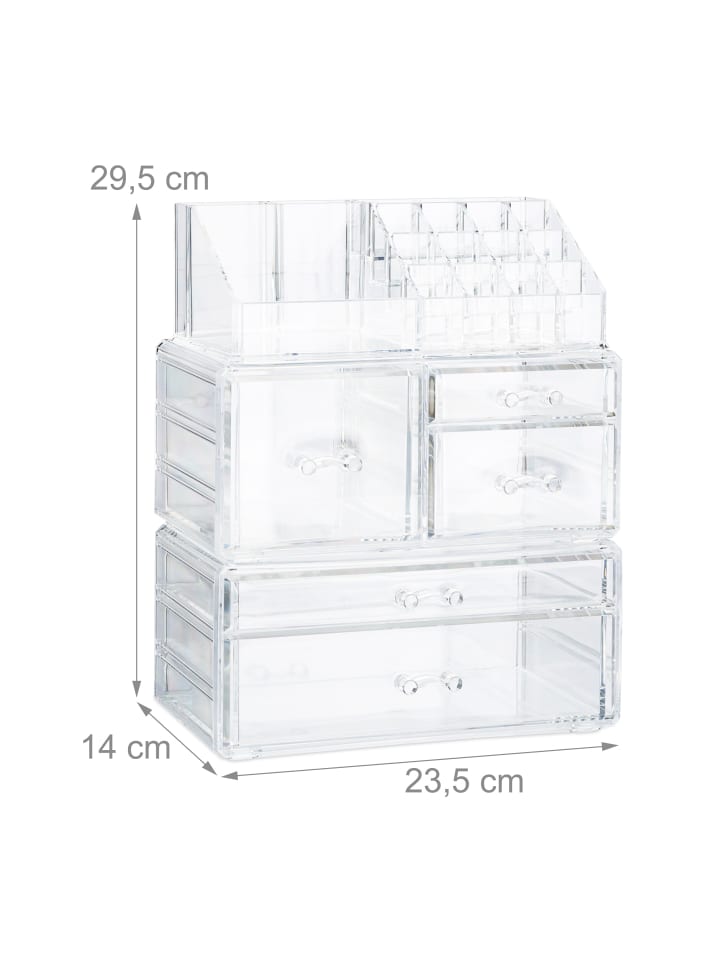 relaxdays Makeup Organizer in Transparent günstig kaufen onesize
