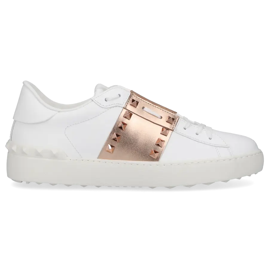 Valentino Garavani - Sneaker low ROCKSTUD UNTITLED Kalbsleder - weiß