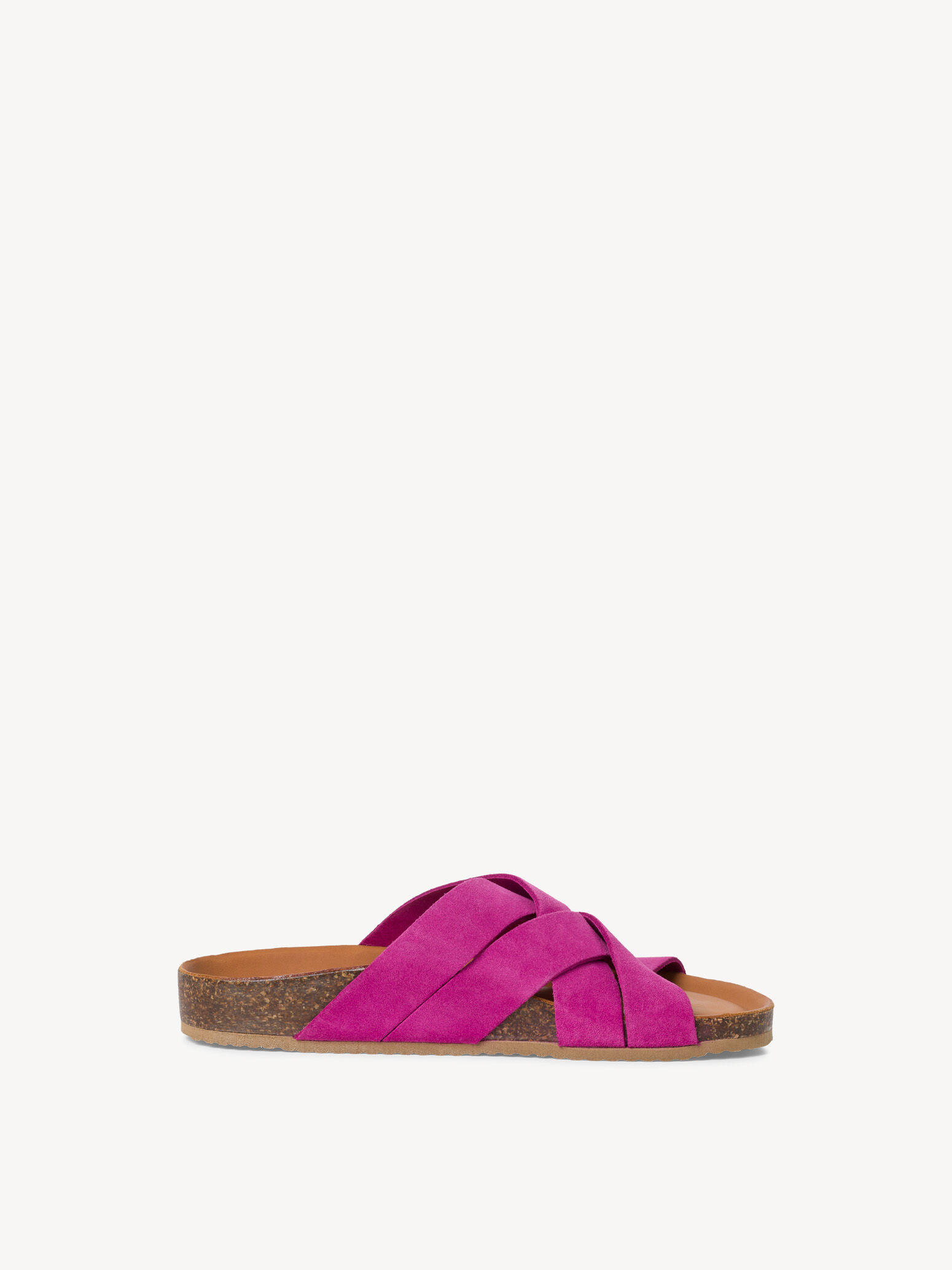 Mule en cuir - rose fuchsia