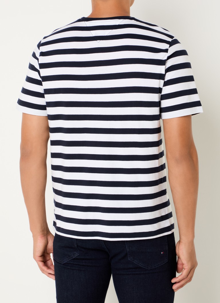Tricou cu dungi Tommy Hilfiger și buzunar la piept