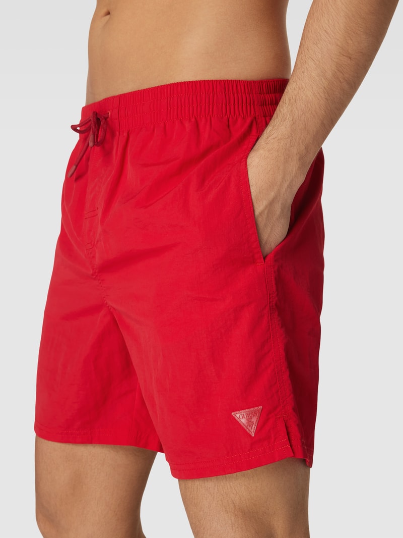Badehose mit elastischem Bund in rot
