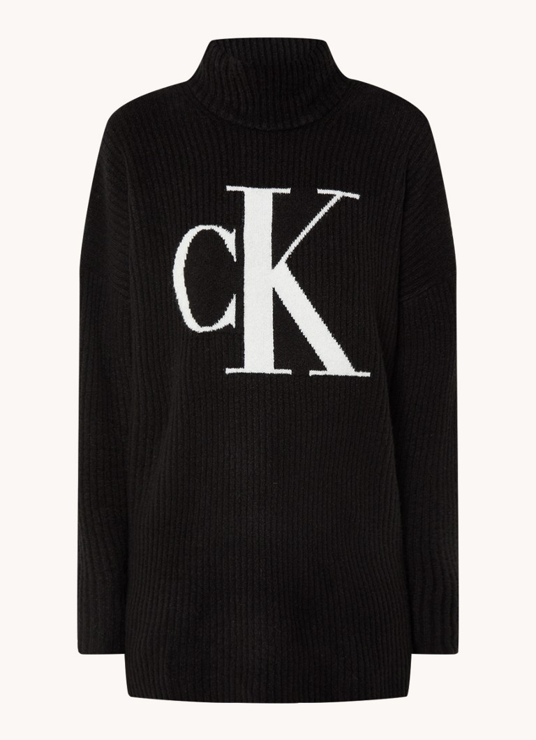 Πουλόβερ Calvin Klein με φαρδιά ύφανση και κεντημένο λογότυπο