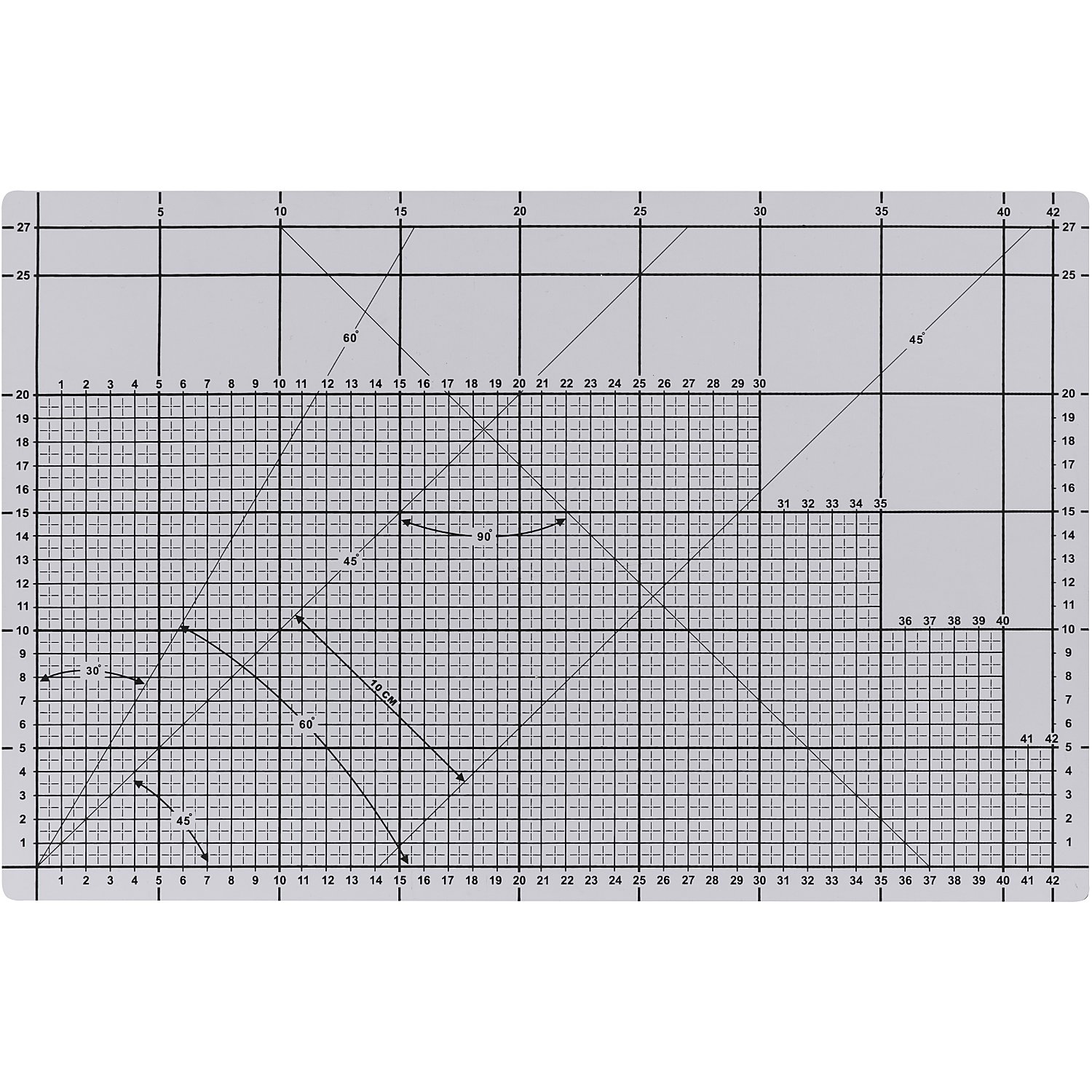 buttinette Profi-Schneidematte, 45 x 30 cm, blau/grau