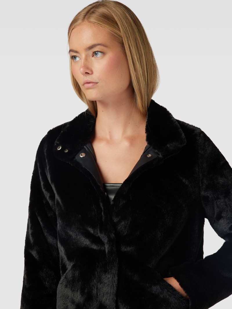 Jacke mit Kunstfell Modell 'VIDA' in schwarz