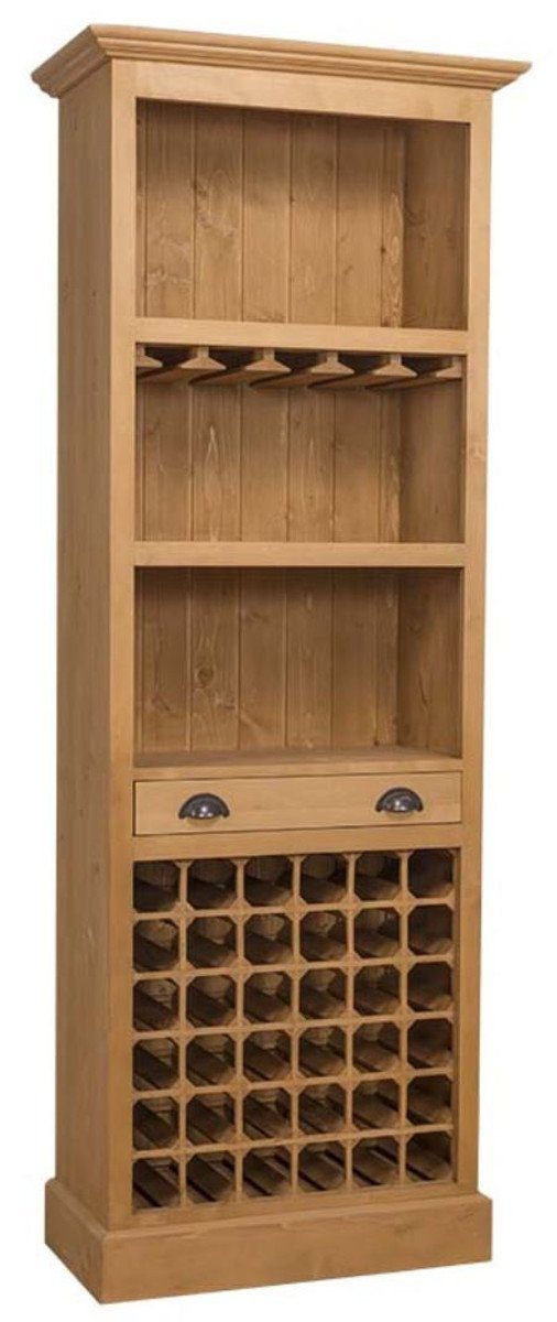 Casa Padrino Barschrank Landhausstil Barschrank Naturfarben 78 x 41 x H. 210 cm - Landhausstil Weinschrank