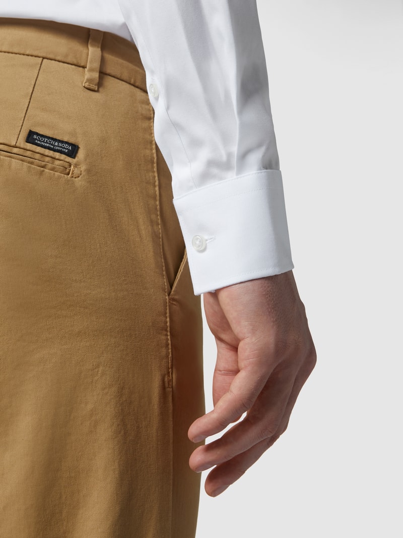 Regular Fit Business-Hemd aus Twill in weiß