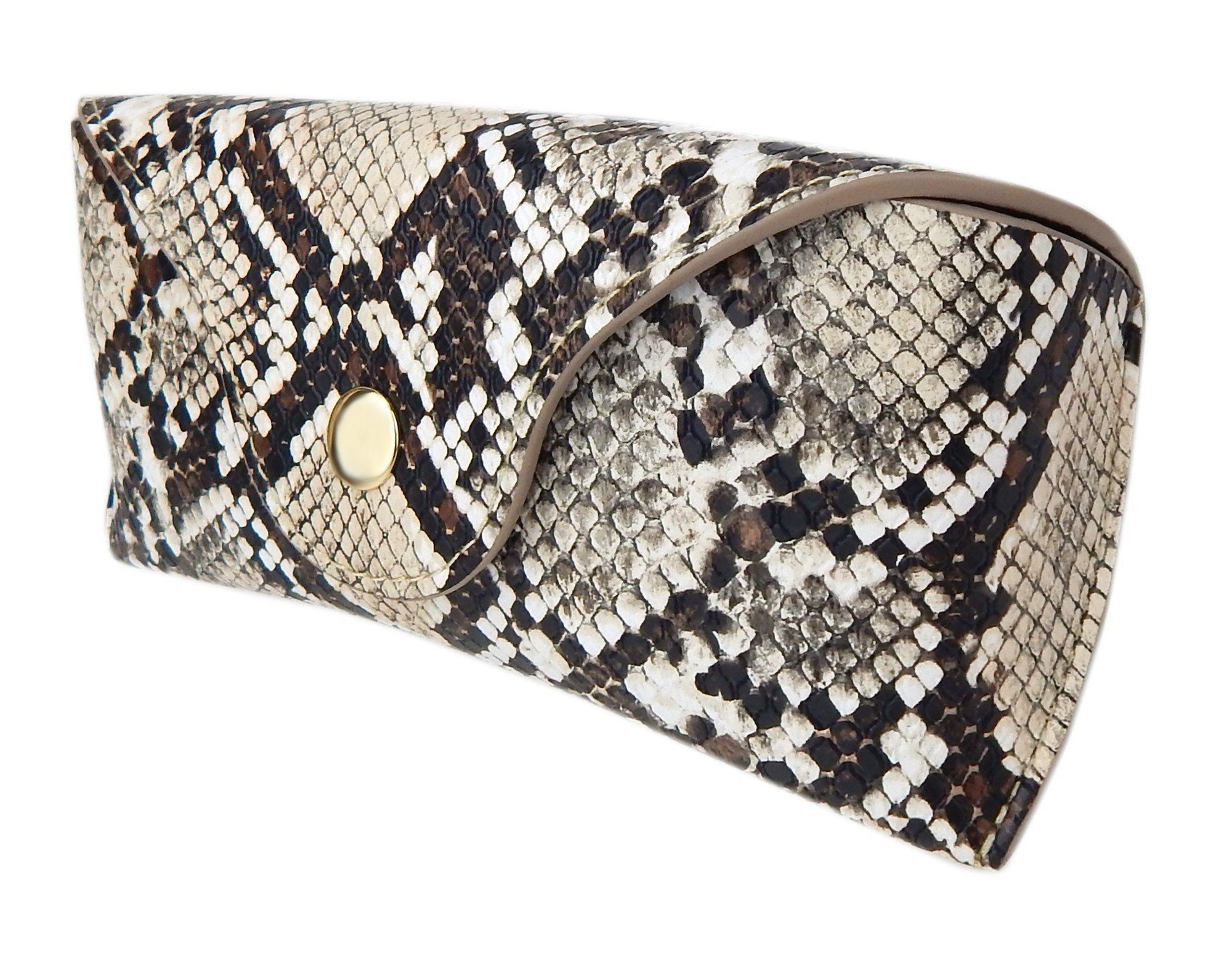 Ella Jonte Brillenetui, Animalprint Kunstleder Schlange braun beige