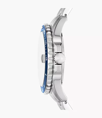 Fossil Uhr Fossil Blue Dive 3-Zeiger-Werk Datum Edelstahl