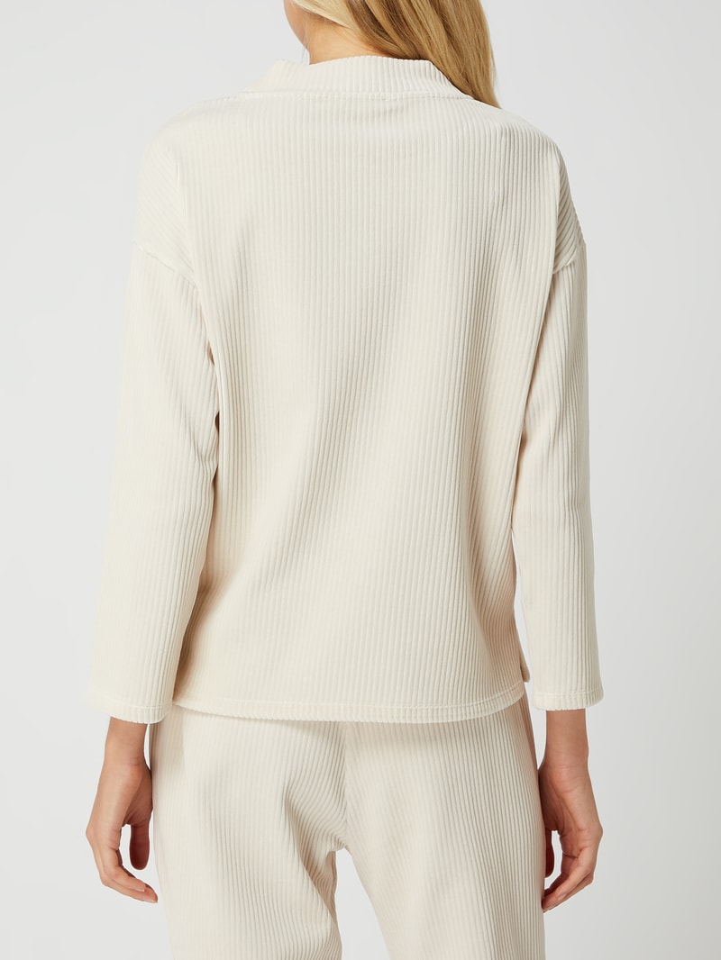 Sweatshirt mit Rippenstruktur in beige