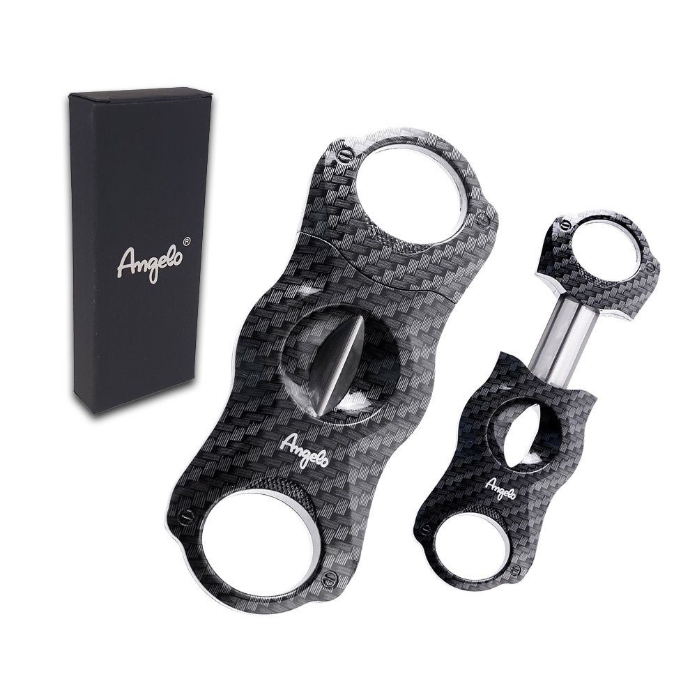 Coumo Humidor Carbon Design, Humidor Set für ca. 20 Zigarren + Zigarrenschneider