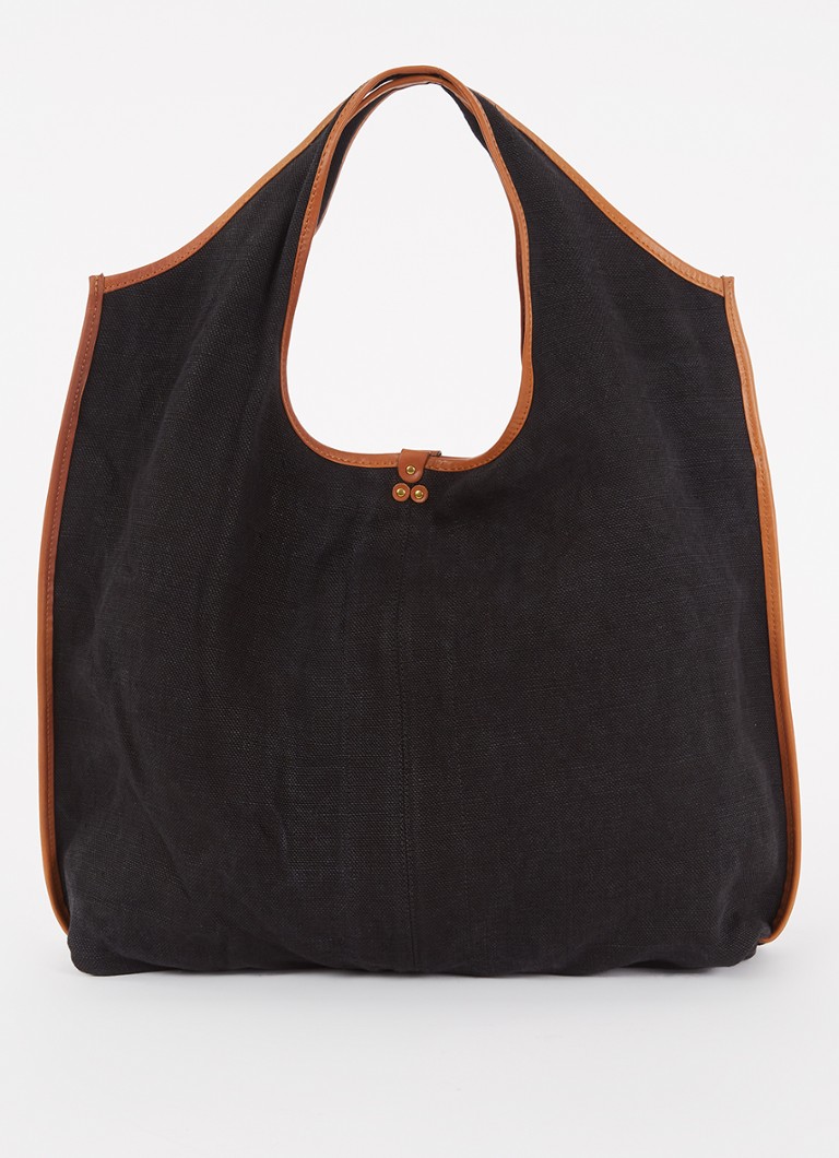 Jérôme Dreyfuss Paco linen shoulder bag with leather details