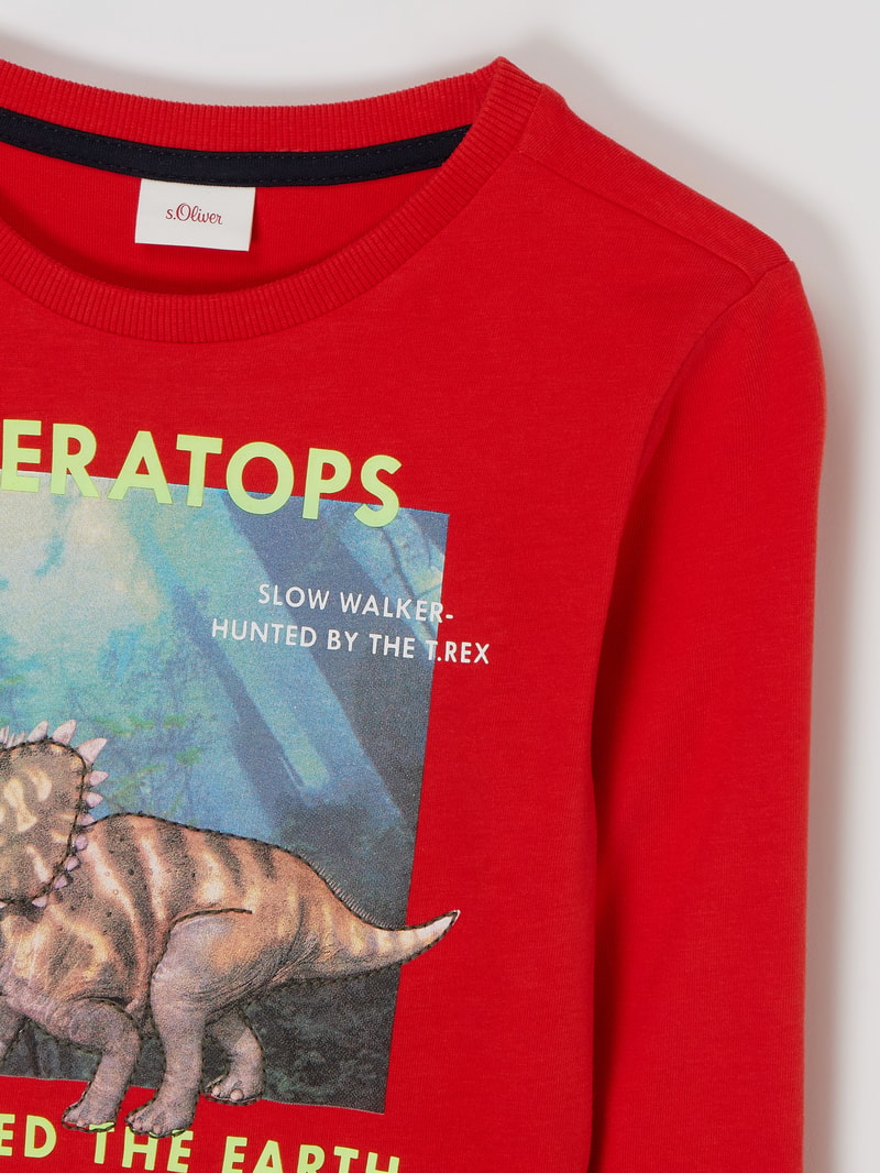 Longsleeve aus Baumwolle in rot
