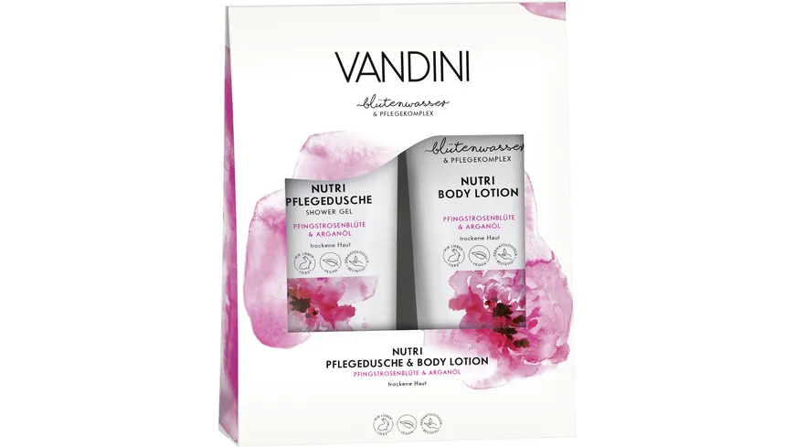 VANDINI Nutri Geschenkset Pfingstrosenblüte & Arganöl 400 ml