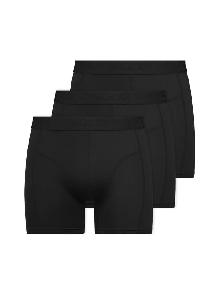 SNOCKS Performance Boxershorts 3 Stück in Schwarz günstig kaufen