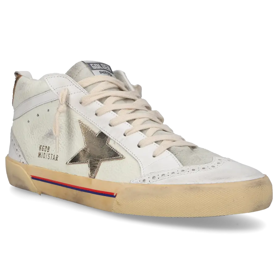 Golden Goose - Sneaker high MIDSTAR Kalbsleder - weiß